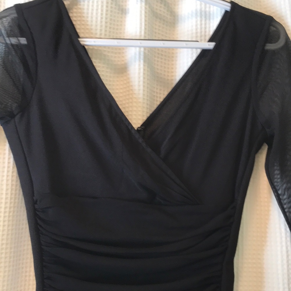 NWT White House Black Marke. Ruched Black Dress / Size 0
